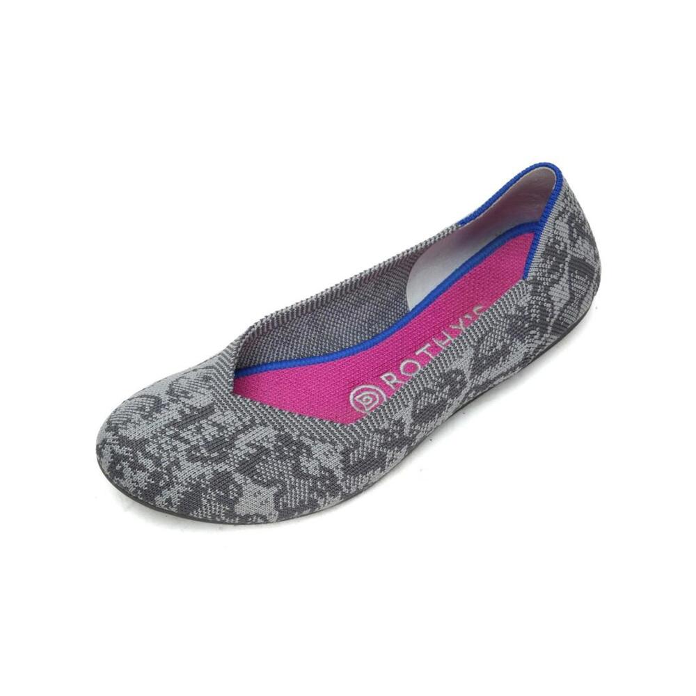 Rothy's Grey Stone Snake Flats Shoes Women's Slip On Sz 7